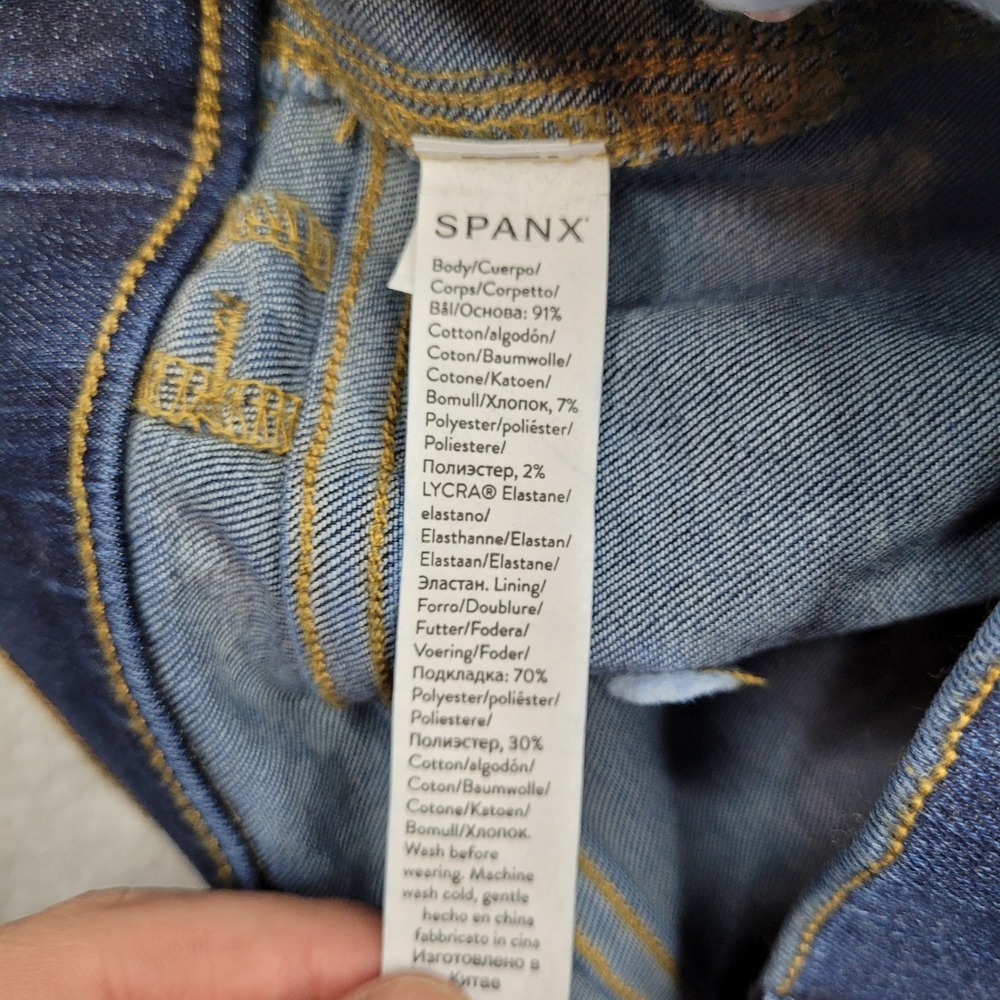 Spanx Flare Jeans Womens XL Midnight Shade Blue Pull On Denim 20327R - Picture 7 of 8